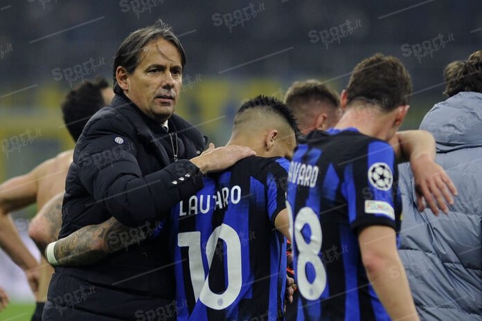 simone inzaghi e lautaro martinez ( foto di salvatore fornelli )